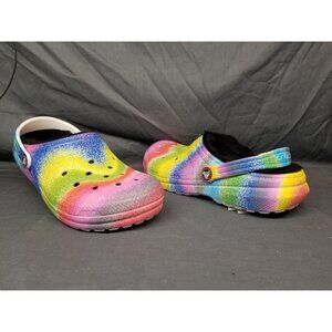 Crocs Girls Classic Lined Clogs Spray Dye 208081-94S Size 5 NEW WITH TAGS!